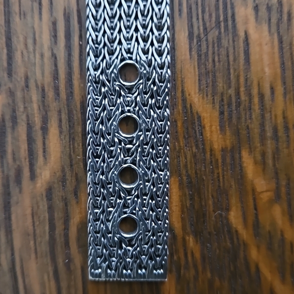 JOHN HARDY 18 KT GOLD DOT MESH 925 STERLING SILVER WOVEN BUCKLE SNAP CLOSE RARE - Picture 4 of 12